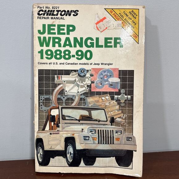 Chilton's Jeep Wrangler 1988-90: Covers All U.s. and Canadian Models of Jeep... - Picture 1 of 8
